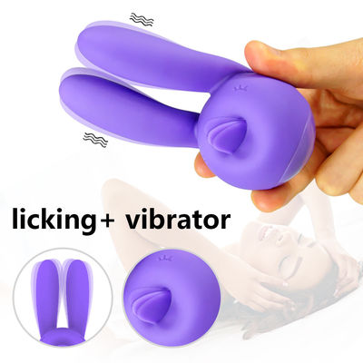 Magnetic charging Licking  Rabbit Vibrator Womens Sex Toys  skin feeling