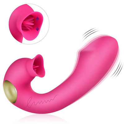 IPX-4 Waterproof  Tongue Licking Dildo Vibrator Womens Sex Toys 2H Duration