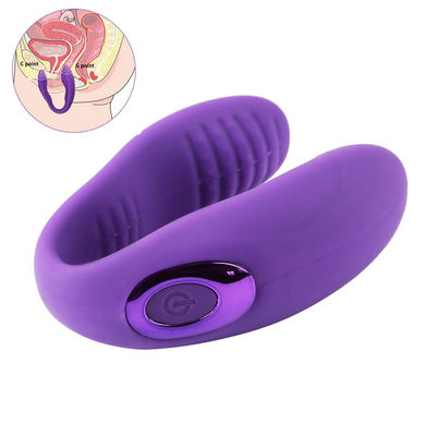 10 Frequency U Shaped Couples Vibrator , 18.5cm C Type G Spot Massager