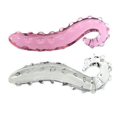 17.5*3.2cm Pink Hippocampus Glass Dildo Long Adults Sex  Toys