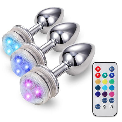 LED Light Remote Control IP68 Anal Sex Toys Tail Anal Plug For Women Men