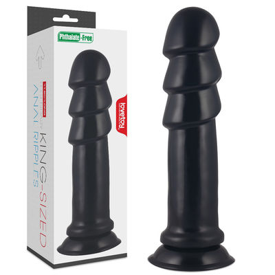 PVC Black Dick Anal Sex Toys Anal Ripples 11.25 Inches Super Big Dildo