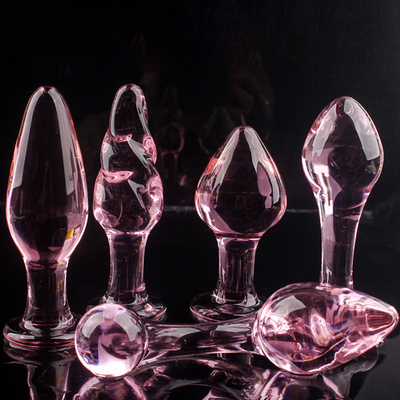 Pink Glass 3.5cm 4.2cm Crystal Anal Plug Female Nightlife Dildo Masturbation