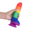 Rainbow 400g L20cm Suction Cup Dildo Faked Penis Sex Toy