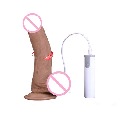 Remote Control Vibrating Swing 18*3.5CM Rotating Head Dildo 6 Speeds