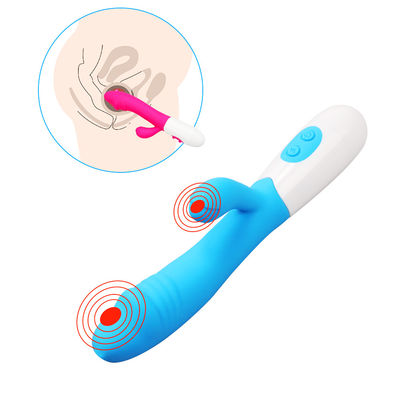 30 Speeds Bunny Rabbit Dildo , Dual Motor Silicone Rabbit Vibrator