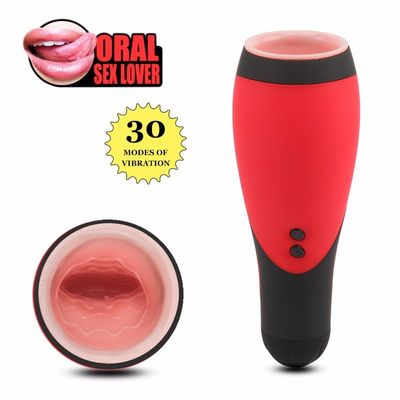 Silicone Blowjob 30 Speeds Electric Male Masturbator Cup Oral Sex Toys