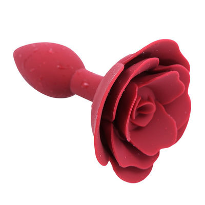 ROHS Silicone Rose Anal Plug Prostate Stimulation Anus Dilatation Small But Plug