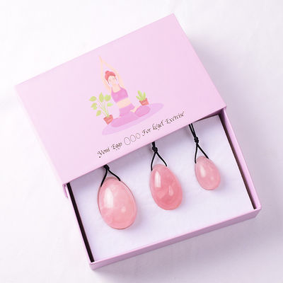 Rose Quartz Yoni Egg Set Womens Sex Toys Natural Stone Crystal Yoni Wand Kegel Ball