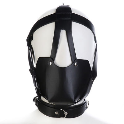 PU BDSM Sex Fetish Bondage Harness Gag Gay Mouth Mask With Ball