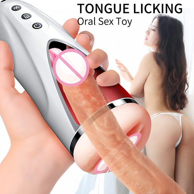 Sex Machines Toys Male Masturbator Cup Realistic Tip Of Tongue IP65 60DB