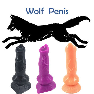 Attractive Head 18.2*4.1CM Big Wolf Dog Animal Dildo Anal Plug Sex Toy For Lesbian