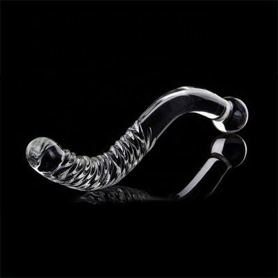 Double Beads Crystal Glass Dildo