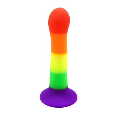 Rainbow Dildo Penis Butt Plug G Spot Stimulation Anal Sex Toys 18*3CM