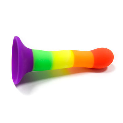 Rainbow Dildo Penis Butt Plug G Spot Stimulation Anal Sex Toys 18*3CM