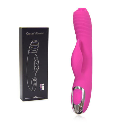 CE USB Charging Soft Silicone Vibrator 12 Speeds Tongue Suction Toy