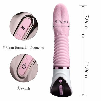 Liquid Silicone Pink Adult Sex Vibrators Tongue Simulator Toy Dual Motor Design