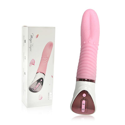 Liquid Silicone Pink Adult Sex Vibrators Tongue Simulator Toy Dual Motor Design