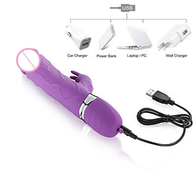 USB Rechargeable 244g Real Dildo Adult Sex Vibrators For Vagina Clitoris Stimulator