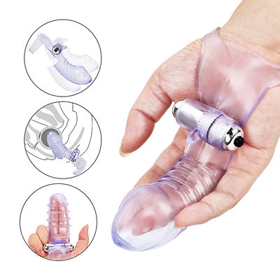 Soft TPE Dia40mm G Spot Finger Sleeve Adult Sex Vibrators Couple Toys