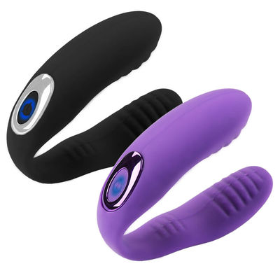 10 Frequency U Shaped Couples Vibrator , 18.5cm C Type G Spot Massager