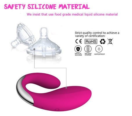 Silicone ABS Wireless Remote  Adult Sex Vibrators / 2 Motors  U Type Vibrator