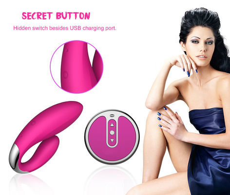 Silicone ABS Wireless Remote  Adult Sex Vibrators / 2 Motors  U Type Vibrator