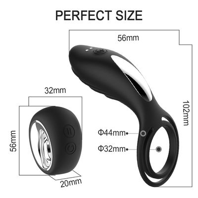 Quiet Design Male Delay Ejaculation Love Ring Vibrator Mens Sex Toys 12 Modes