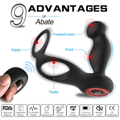 FDA Grade Silicone Mens Sex Toys Wireless Remote Contol Anal Plug Cock Ring