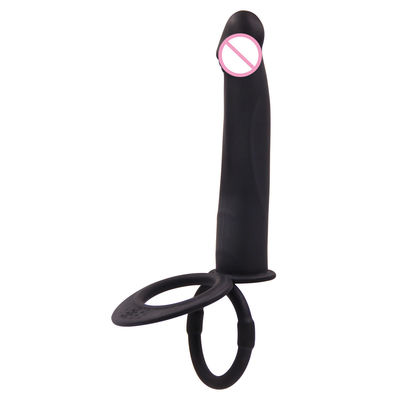 10 speeds Vibrating Double Penetration Strapon Anal Penis Cock Ring