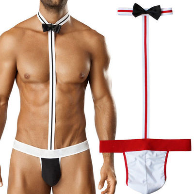 Polyester 60g Christmas Men Sexy Thong G String Bowknot Panties