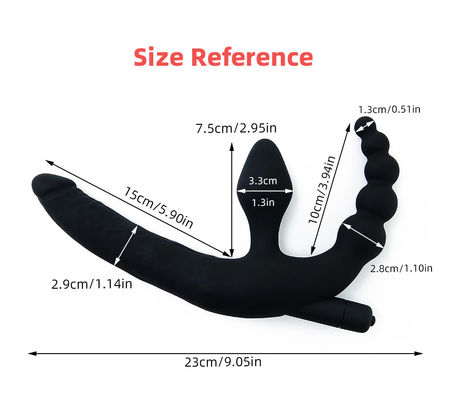 Skin Friendly Double Massage Strapon Dildo Butt Plug Vibrator LGBT Sex Toys