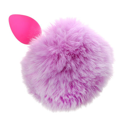 Multicolor Silicone Butt Rabbit Bunny Tail Toy / Anal Sex Toys