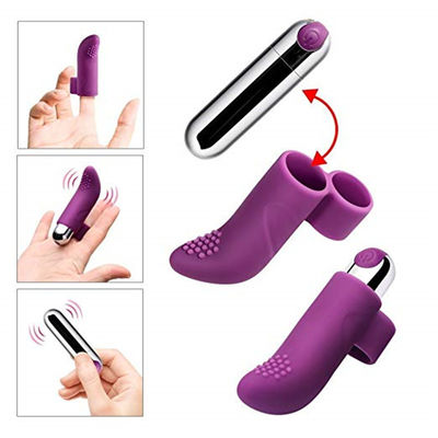 Medical Silicone Bullet Vibrating G Spot Finger Vibrator 10 Modes