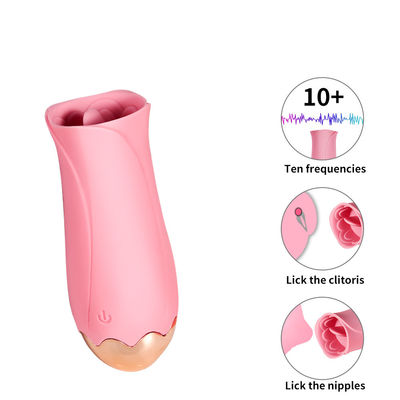 USB Charging Rose Pink Vibrating Egg Electric Licking Massager