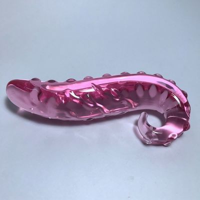 17.5*3.2cm Pink Hippocampus Glass Dildo Long Adults Sex  Toys