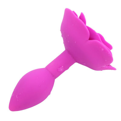 ROHS Silicone Rose Anal Plug Prostate Stimulation Anus Dilatation Small But Plug