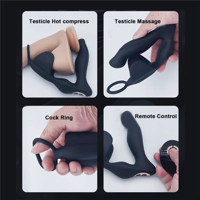 3 in 1 Sex Toys Testicle Vibrator Remote Control Heating Men Cock Ring