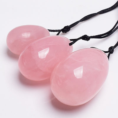 Rose Quartz Yoni Egg Set Womens Sex Toys Natural Stone Crystal Yoni Wand Kegel Ball