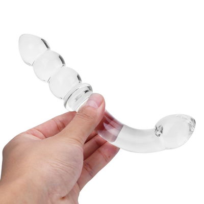 ROHS Pyrex Glass Anal Sex Toys Artificial Penis Crystal Anal Bead Butt Plug