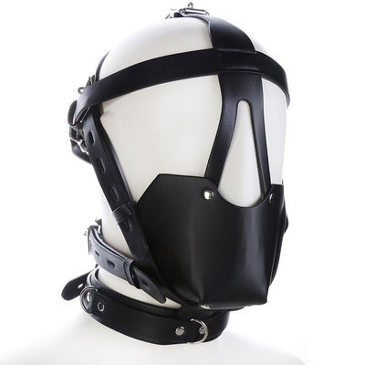 PU BDSM Sex Fetish Bondage Harness Gag Gay Mouth Mask With Ball