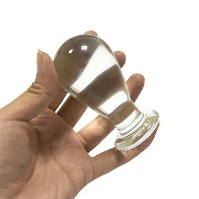 S M L Optional Anal Glass Butt Plug Sex Toys 114x61mm For Men