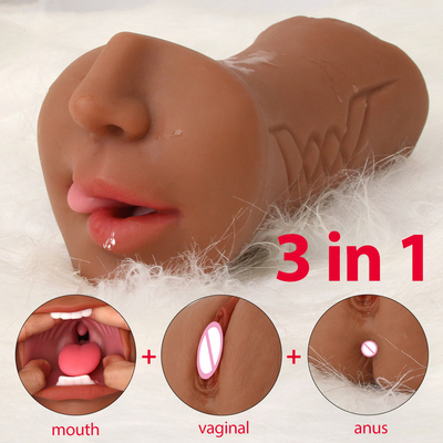 Realistic Silicone Vagina Sex Toys 3D Deep Throat Male Masturbator 16.5x5CM